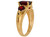 Genuine Gemstone and Diamond Accented Ladies Fancy Three Stone Ring (JL# R9905)