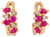 10k Yellow Gold Real Ruby and Diamond Ladies Semi-circle Post Earrings (JL# E10810)