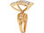 Two-Tone Gold Studded Ladies Wide Top Diamond Cut Square Cocktail Ring (JL# R10886)