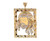 Large Crowned Jesus Religious Heavy Nugget Design Frame Pendant (JL# P11589)