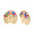 American Native American Indian Multicolor CZ Accented Earrings (SKU# E11688)