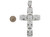 14k White Gold CZ Mens Cluster Religious Cross Pendant (SKU# P9877)