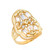 Beautiful Filigree Baguette and Round White CZ Accented Ladies Ring (JL# R12204)