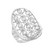 Magnificent Grid Design White CZ Accented Ladies Diamond Cut Ring (JL# R12209)