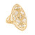 Diamond Cut Baguette and Round White CZ Set Ladies Wide Floral Ring (JL# R12211)