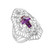 Religious Cross Accented Ladies Filigree Diamond Cut Ring (JL# R12212)