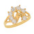 Lucky Horseshoe Brillaint White CZ Accented Split Shank Baby Ring (JL# R11576)