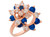 White CZ Ladies Stunning Motion Flower Ring (JL# R11092)