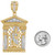 Gold Saint Jude White CZ Unisex Religious Pendant (JL# P12335)