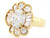 Gold Brilliant Baguette Ladies Floral Simulated April Birthstone Cluster Ring (SKU# R2449)