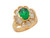 Gold Brilliant Baguette Ladies Floral Simulated April Birthstone Cluster Ring (SKU# R2449)