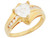 14k Yellow Gold Custom Lab Created Trillion Diamond Ring
