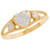 10k Yellow Gold Rope Design Heart White CZ Womens Anniversary Ring (SKU# R12668)