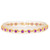 14k Yellow Gold Round Stone Tennis Bracelet Pink Simulated Tourmaline Womens Birthstone (SKU# B12667)