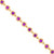 14k Yellow Gold Round Stone Tennis Bracelet Pink Simulated Tourmaline Womens Birthstone (SKU# B12667)