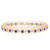 14k Yellow Gold Round Stone Tennis Bracelet Pink Simulated Tourmaline Womens Birthstone (SKU# B12667)