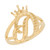 Initital with Crown Diamond Cut Ring (SKU# R13636)