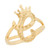 Initital with Crown Diamond Cut Ring (SKU# R13636)