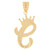 Regal Crown Design Diamond Cut Accent Initial Letter Pendant (SKU# P13636)