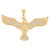 10k Yellow Gold Large Patriotic Eagle White CZ Mens Animal Diamond Cut Pendant (SKU# P14099)