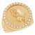 Yellow Gold Praying Hands White CZ Mens Religious Diamond Ring (SKU# R13153)