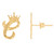Regal Crown Design Diamond Cut Accent Initial Letter Earrings (SKU# E13636)