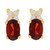 Floral Natural Oval and White CZ Womens Friction Back Earring (SKU# E13240)