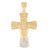 14k Two Tone Gold INRI Jesus Cross Crucifix Mens Diamond Cut Religious Pendant (SKU# P13917)