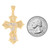 10k Two Tone Gold Cross with Praying Jesus Mens Diamond Cut Religious Pendant (SKU# P13918)