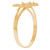 14k Yellow Gold Small Square Nugget White CZ Womens Diamond Cut Ring (SKU# R13342)