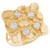 14k Yellow Gold Large Square Nugget White CZ Unisex Diamond Cut Ring (SKU# R13345)