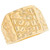 10k Yellow Gold Medium Square Mens Diamond Cut Nugget Ring (SKU# R13869)