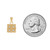 Yellow Gold Small Square Nugget White CZ Womens Diamond Cut Pendant (SKU# P13342)