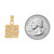 Yellow Gold Medium Square Nugget White CZ Womens Diamond Cut Pendant (SKU# P13344)