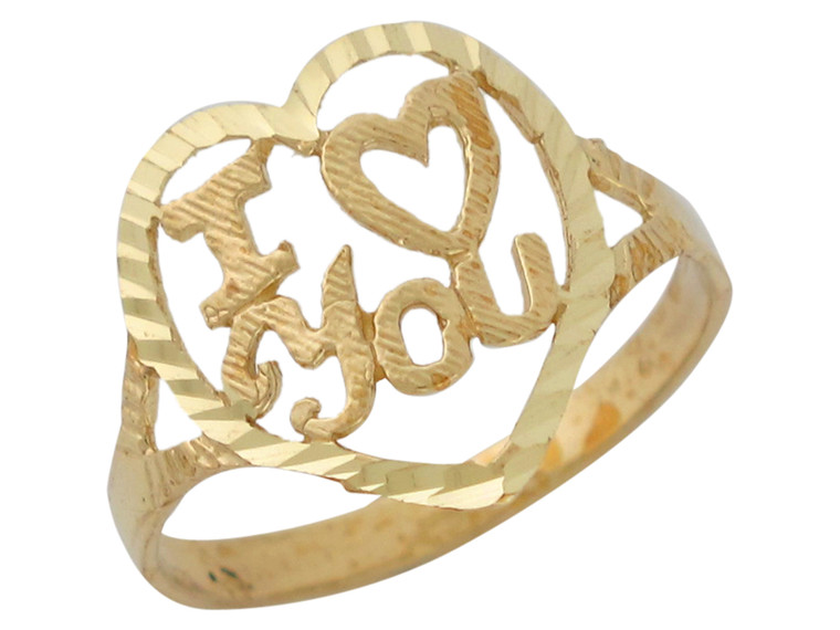 Beautiful Ladies Diamond Cut Heart I Love You Ring (JL# R10121)