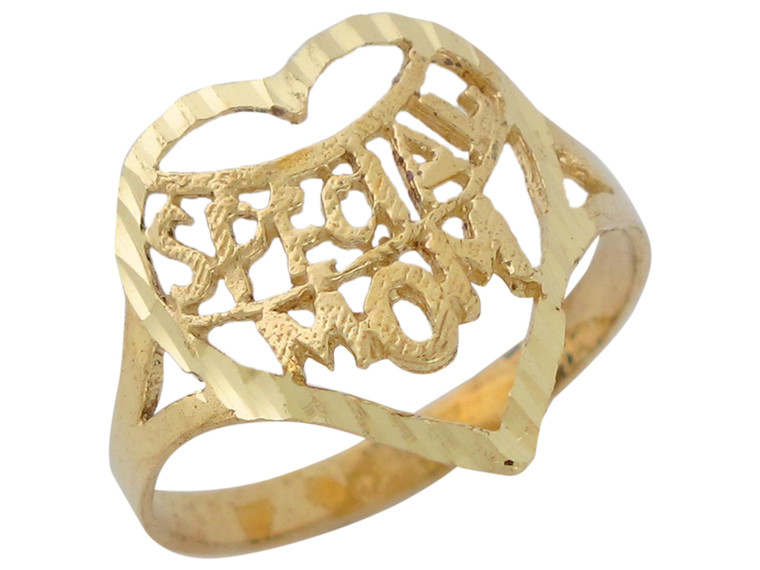 Ladies Diamond Cut Heart Special Mom Ring (JL# R10118)