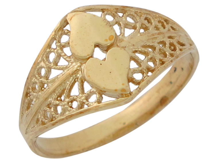 Real Ladies Lovely Hearts Filigree Ring (JL# R10106)