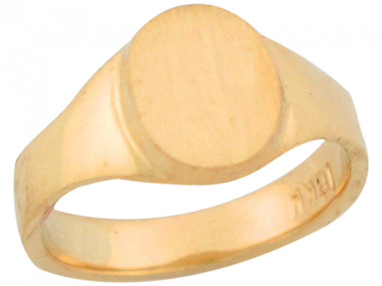 Round Slender Modern Designer Signet Newborn Baby Ring (JL# R5380)