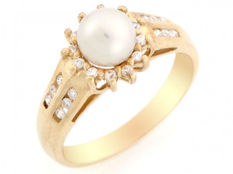 solid cz & cultured beautiful Ring jewelry (JL# R2838)