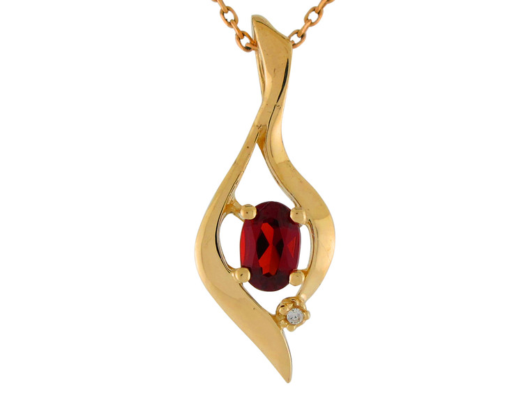 Real and Diamond Accented Ladies Modern Floating Pendant (JL# P9984)