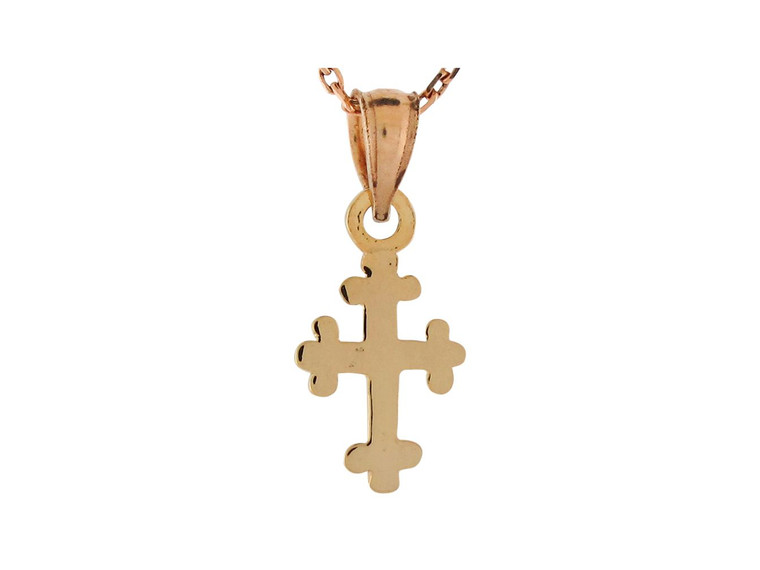 Solid Religious Budded Botonnee Cross Charm Pendant (JL# P9247)