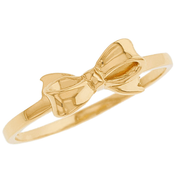 Solid Cute Ribbon Ladies Petite Everyday Ring (JL# R8899