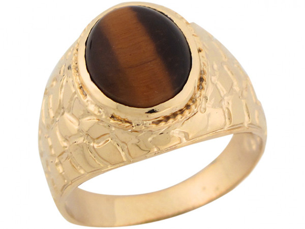 Synthetic Tigers Eye Handsome Nugget Designer Mens Ring (JL  display picture 2