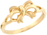 Lovely High Polish and Satin Finish Bow Ring (JL# R3243)