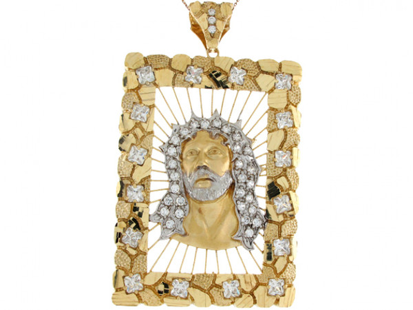 Two Toned Gold Accents Jesus Christ 10.57cm x 6.19cm Religious