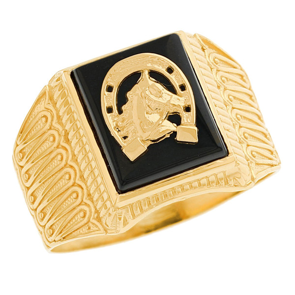 Solid Horseshoe Men's Ring (JL# R1914) - Jewelry Liquidation