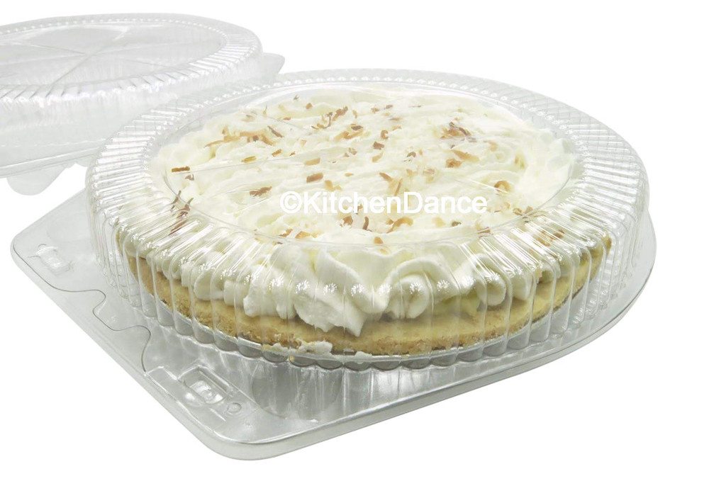 9" pie container - clear plastic clamshell 