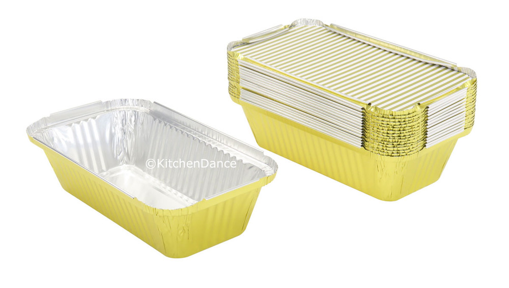 disposable aluminum foil 1½ lb. loaf pan, baking pan, carryout pan, takeout pan, food container with board lid