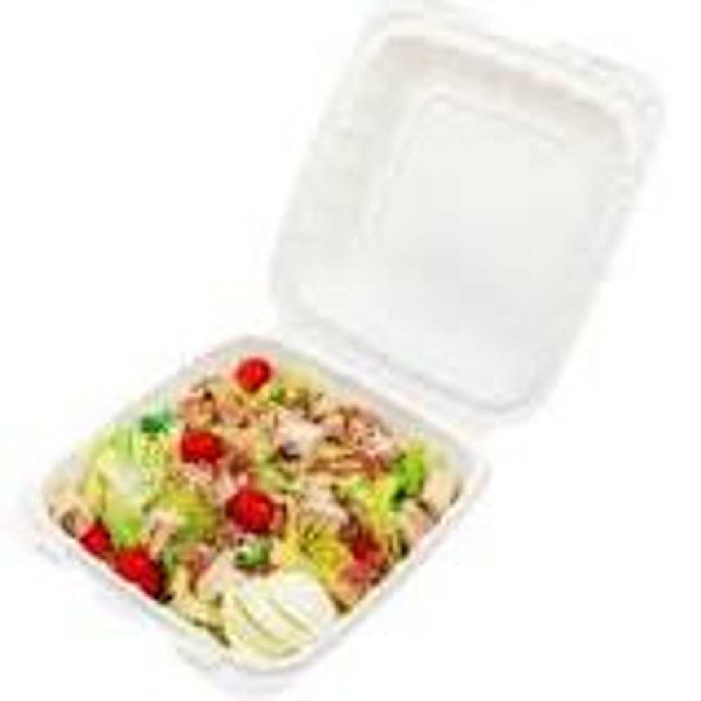 8 x 8 x 3 MFPP 1 Compartment Hinged Take Out Containers