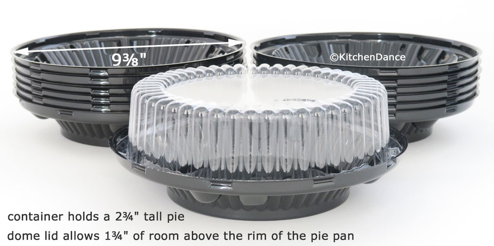 8" pie container - clear plastic, two piece, high dome